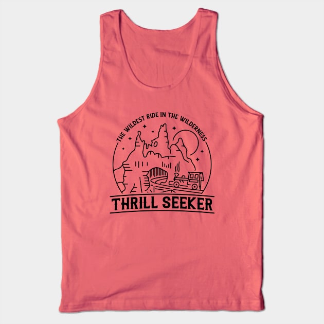 Thrill Seeker - Big Thunder Mountain Railroad - Black magical mountain by Kelly Design Company Tank Top by KellyDesignCompany